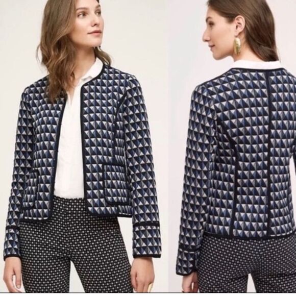 Hei Hei Anthropologie Textured Triangle Blazer - Picture 11 of 11
